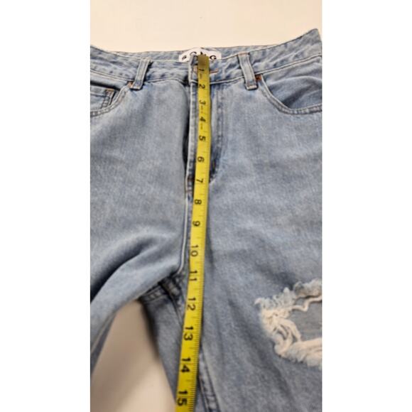 S.O.N.G. size 3 / 26 juniors destroyed distressed light wash Denim mom high rise - Picture 8 of 9